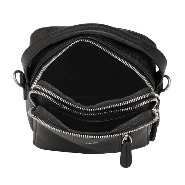 Siyah Hakiki Deri Erkek Çapraz Askılı Çanta - S1AC00021551-A6F - 4