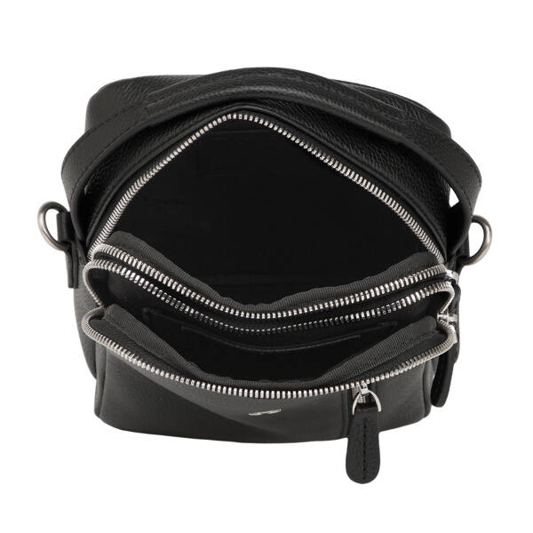 Siyah Hakiki Deri Erkek Çapraz Askılı Çanta - S1AC00021551-A6F - 4