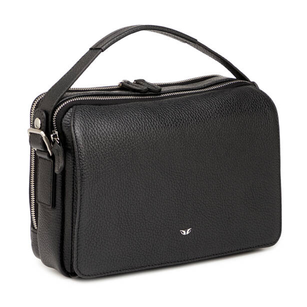 Siyah Hakiki Deri Erkek Çapraz Askılı Çanta - S1AC00021555-A41 - 2