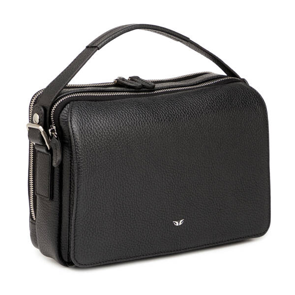 Siyah Hakiki Deri Erkek Çapraz Askılı Çanta - S1AC00021555-A41 - 2