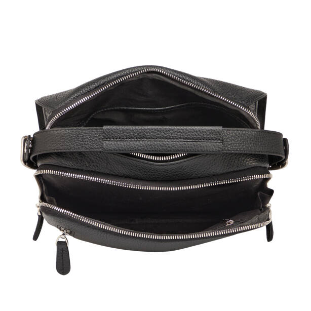 Siyah Hakiki Deri Erkek Çapraz Askılı Çanta - S1AC00021555-A41 - 4