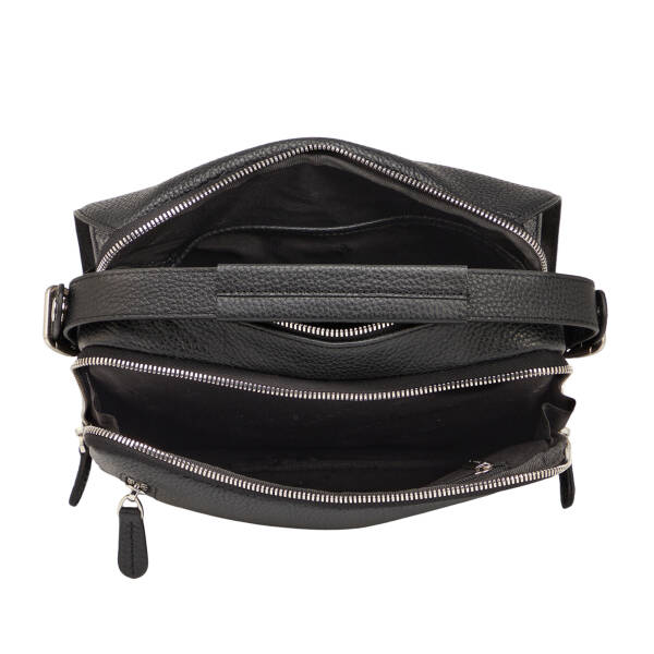 Siyah Hakiki Deri Erkek Çapraz Askılı Çanta - S1AC00021555-A41 - 4
