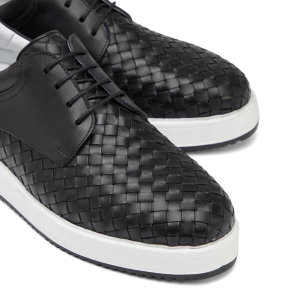 Siyah Hakiki Deri Erkek Casual Ayakkabı - E25I1AY57314-C1U - 3