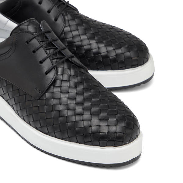 Siyah Hakiki Deri Erkek Casual Ayakkabı - E25I1AY57314-C1U - 3