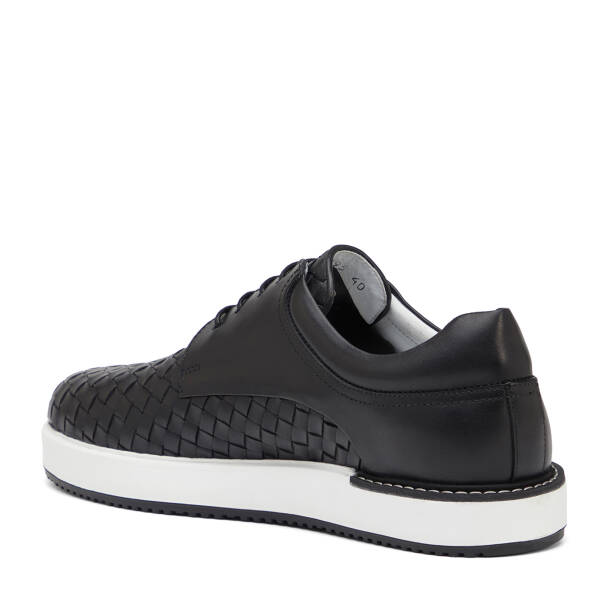 Siyah Hakiki Deri Erkek Casual Ayakkabı - E25I1AY57314-C1U - 4