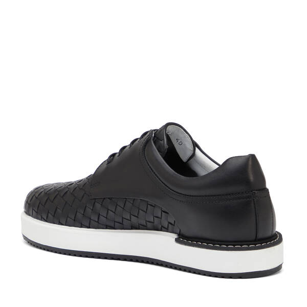 Siyah Hakiki Deri Erkek Casual Ayakkabı - E25I1AY57314-C1U - 4