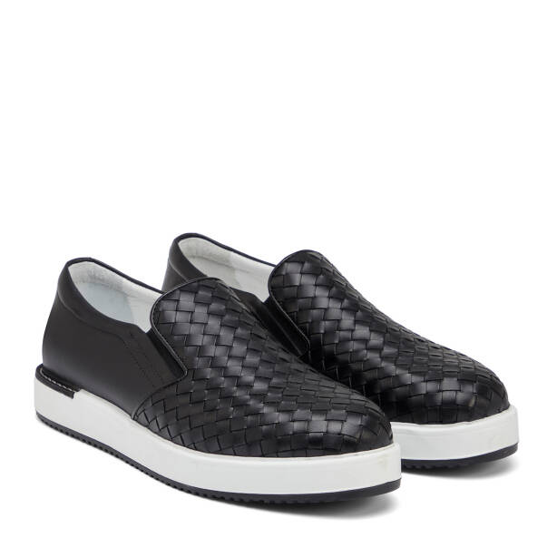 Siyah Hakiki Deri Erkek Casual Ayakkabı - E25I1AY57315-C1U - 2