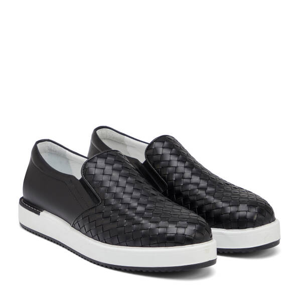 Siyah Hakiki Deri Erkek Casual Ayakkabı - E25I1AY57315-C1U - 2