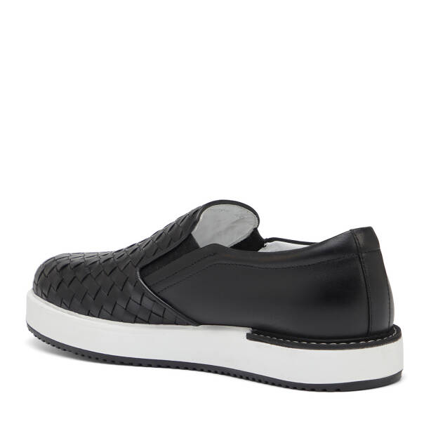 Siyah Hakiki Deri Erkek Casual Ayakkabı - E25I1AY57315-C1U - 4