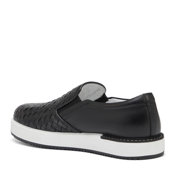 Siyah Hakiki Deri Erkek Casual Ayakkabı - E25I1AY57315-C1U - 4