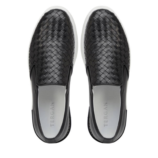 Siyah Hakiki Deri Erkek Casual Ayakkabı - E25I1AY57315-C1U - 5