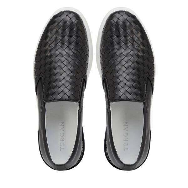 Siyah Hakiki Deri Erkek Casual Ayakkabı - E25I1AY57315-C1U - 5