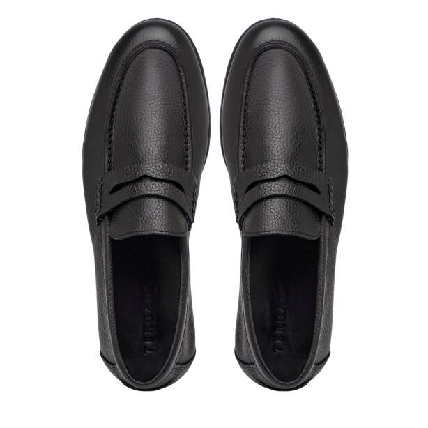 Siyah Hakiki Deri Erkek Casual Ayakkabı - E26I1AY57639-A23 - 5