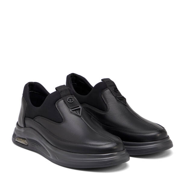 Siyah Hakiki Deri Erkek Casual Ayakkabı - E26I1AY57730-A23 - 2