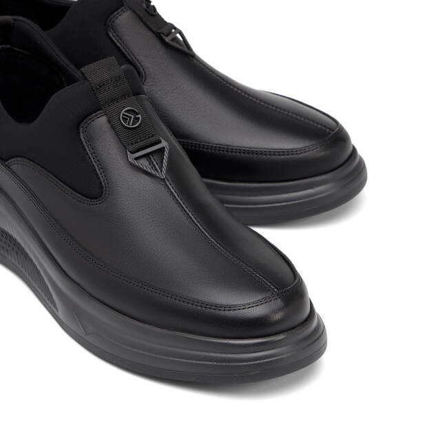 Siyah Hakiki Deri Erkek Casual Ayakkabı - E26I1AY57730-A23 - 3