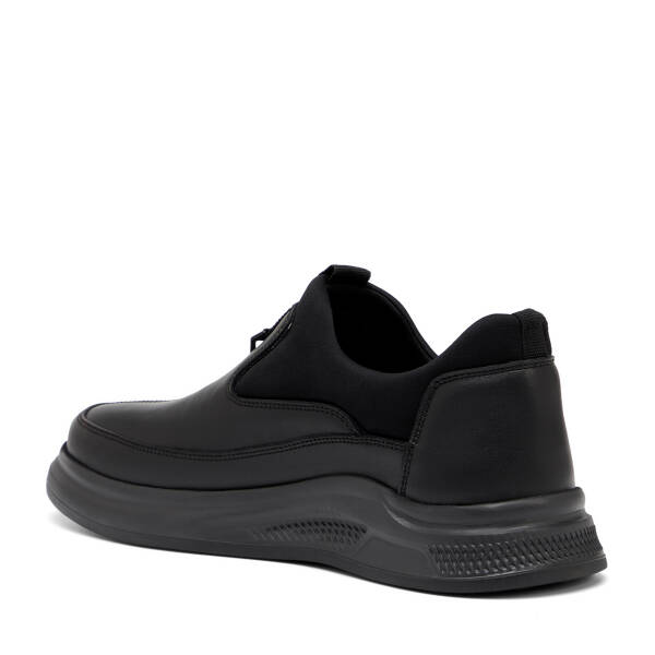 Siyah Hakiki Deri Erkek Casual Ayakkabı - E26I1AY57730-A23 - 4