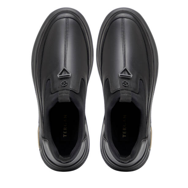 Siyah Hakiki Deri Erkek Casual Ayakkabı - E26I1AY57730-A23 - 5