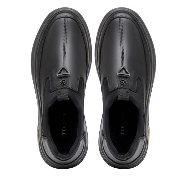 Siyah Hakiki Deri Erkek Casual Ayakkabı - E26I1AY57730-A23 - 5