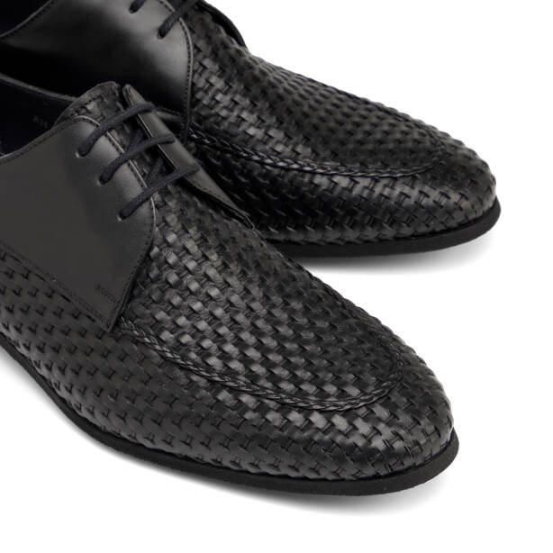 Siyah Hakiki Deri Erkek Klasik Ayakkabı - E25I1AY57206-A43 - 3