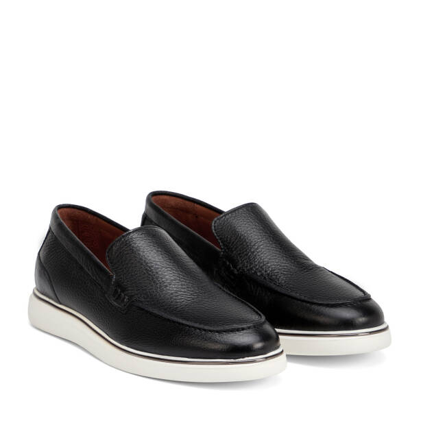 Siyah Hakiki Deri Erkek Loafer - E26I1AY57588-A23 - 2
