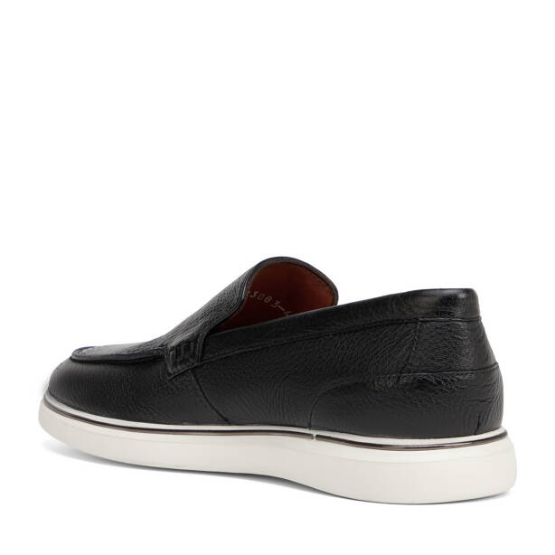 Siyah Hakiki Deri Erkek Loafer - E26I1AY57588-A23 - 4