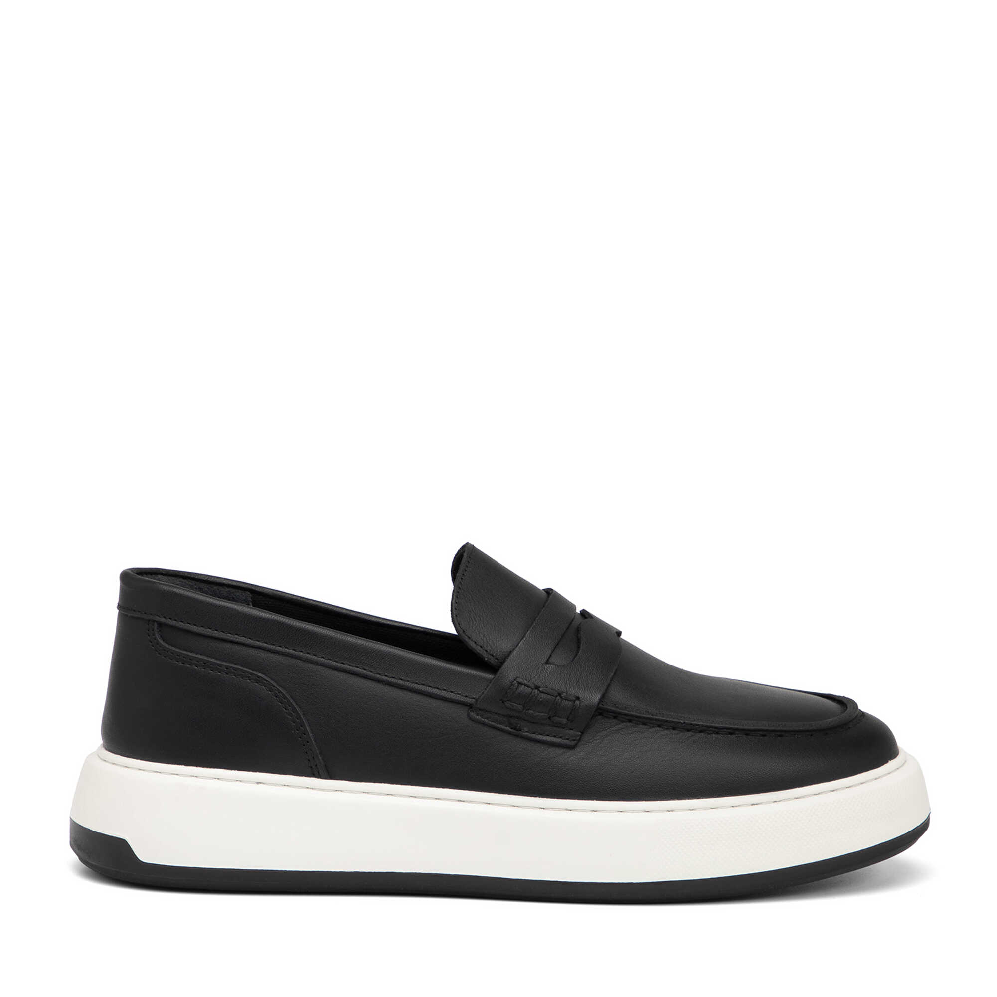 Siyah Hakiki Deri Erkek Loafer - E26I1AY57628-A23