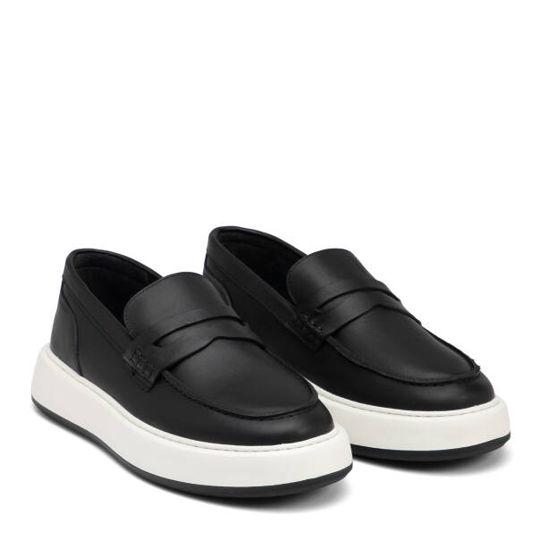 Siyah Hakiki Deri Erkek Loafer - E26I1AY57628-A23 - 2