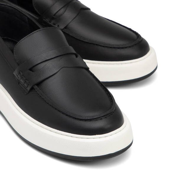 Siyah Hakiki Deri Erkek Loafer - E26I1AY57628-A23 - 3