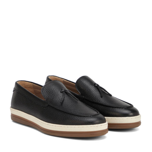 Siyah Hakiki Deri Erkek Loafer - E26I1AY57698-A41 - 2