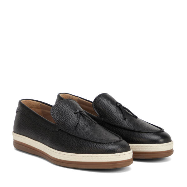 Siyah Hakiki Deri Erkek Loafer - E26I1AY57698-A41 - 2