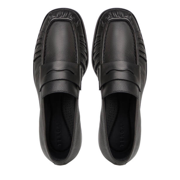 Siyah Hakiki Deri Erkek Loafer - E26I1AY57713-A23 - 5