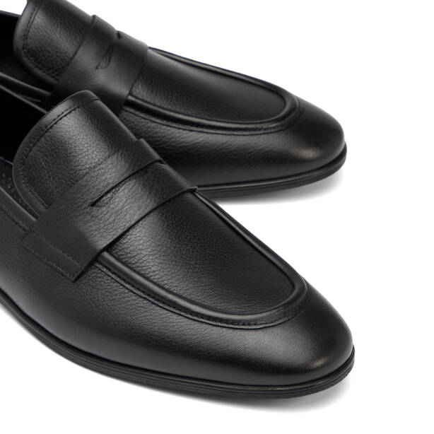 Siyah Hakiki Deri Erkek Loafer - E26I1AY57718-A23 - 3