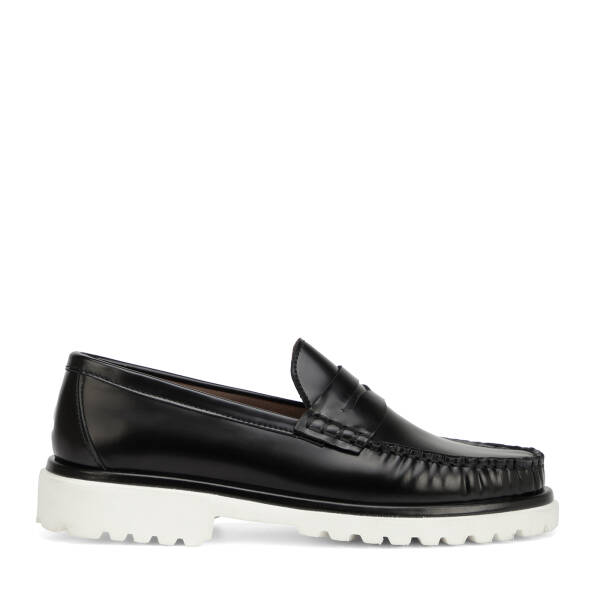 Siyah Hakiki Deri Erkek Loafer - E26I1AY57724-F44 - 1