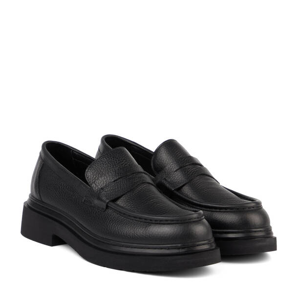 Siyah Hakiki Deri Erkek Loafer - E26S1AY57958-A41 - 2