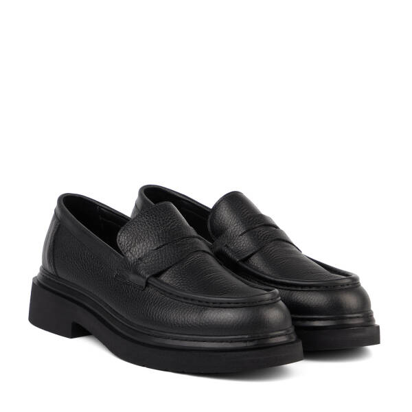 Siyah Hakiki Deri Erkek Loafer - E26S1AY57958-A41 - 2