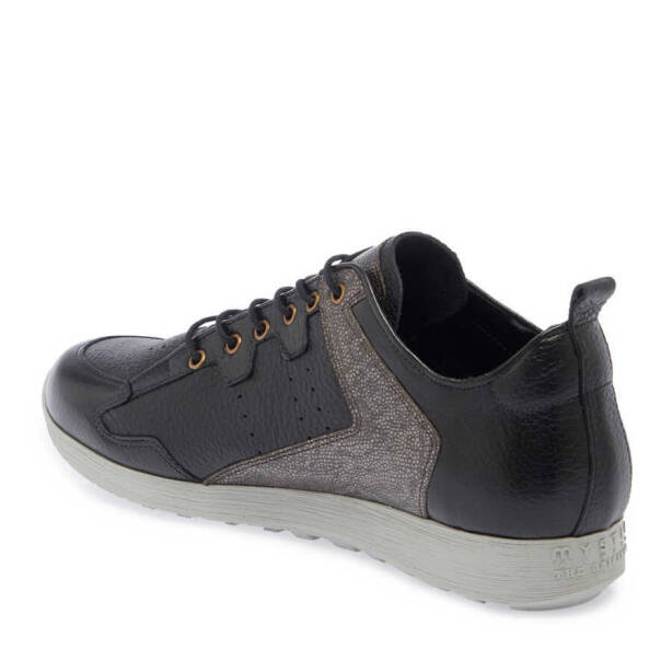 Siyah Hakiki Deri Erkek Sneaker - E24I1AY56756-A23 - Tergan