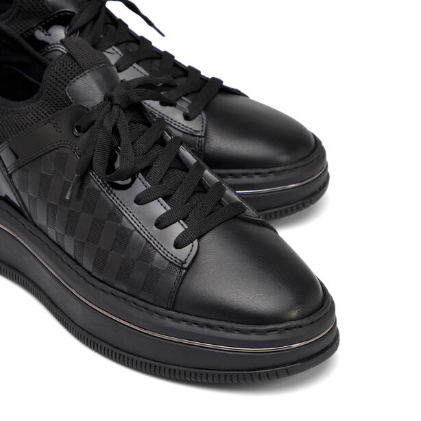 Siyah Hakiki Deri Erkek Sneaker - E25I1AY57191-A23 - 3