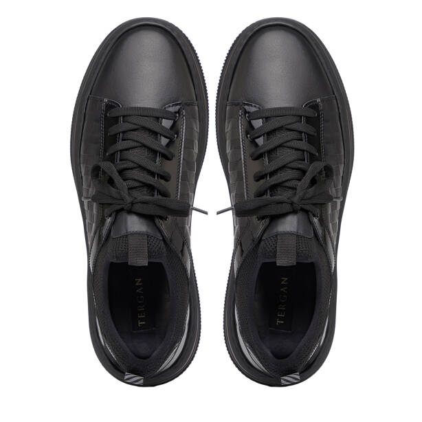 Siyah Hakiki Deri Erkek Sneaker - E25I1AY57191-A23 - 5