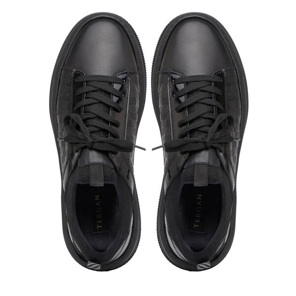 Siyah Hakiki Deri Erkek Sneaker - E25I1AY57191-A23 - 5