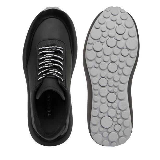 Siyah Hakiki Deri Erkek Sneaker - E25I1AY57193-A23 - 6