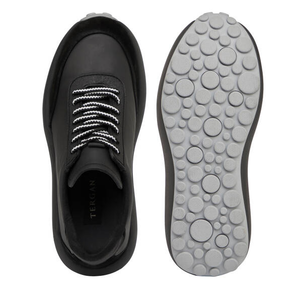 Siyah Hakiki Deri Erkek Sneaker - E25I1AY57193-A23 - 6
