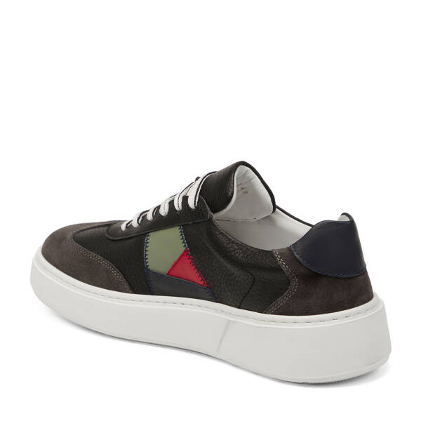 Siyah Hakiki Deri Erkek Sneaker - E25I1AY57310-A41 - 3