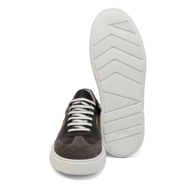 Siyah Hakiki Deri Erkek Sneaker - E25I1AY57310-A41 - 4