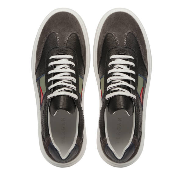 Siyah Hakiki Deri Erkek Sneaker - E25I1AY57310-A41 - 5