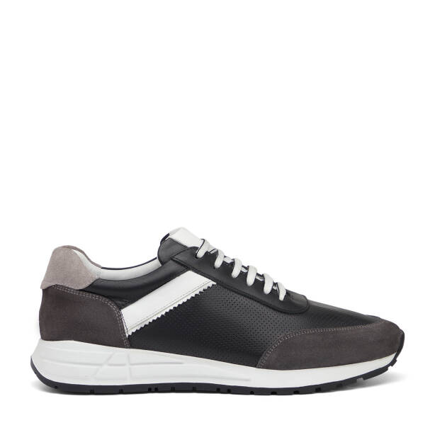 Siyah Hakiki Deri Erkek Sneaker - E25I1AY57311-A23 