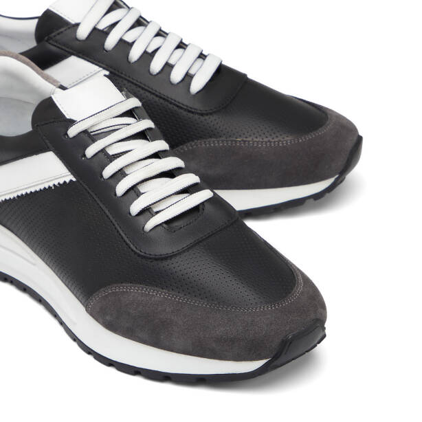 Siyah Hakiki Deri Erkek Sneaker - E25I1AY57311-A23 - 3
