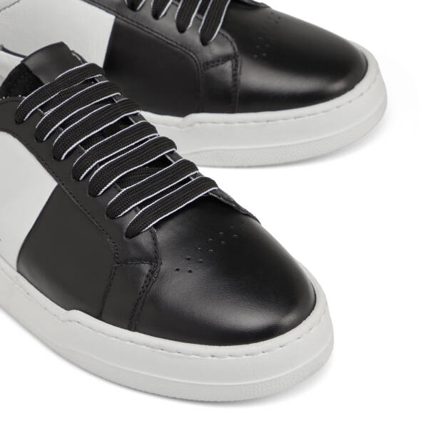 Siyah Hakiki Deri Erkek Sneaker - E25I1AY57312-A23 - 3