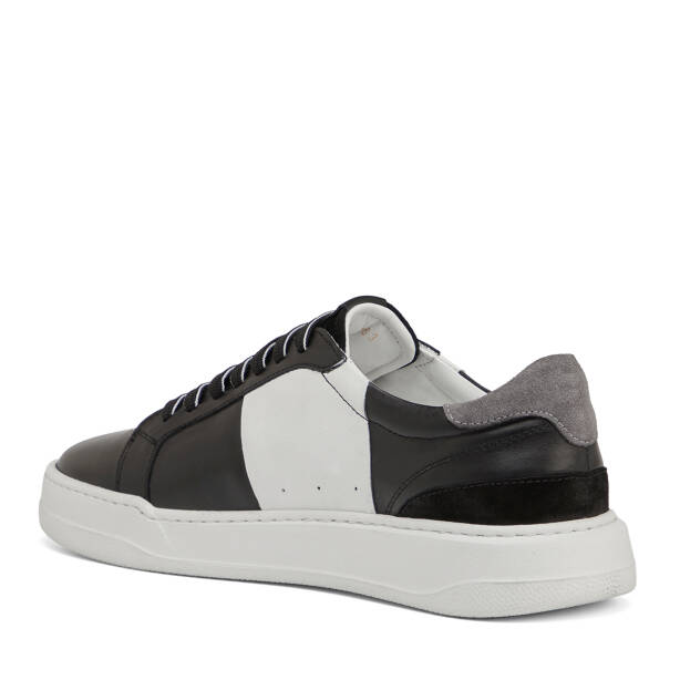 Siyah Hakiki Deri Erkek Sneaker - E25I1AY57312-A23 - 4