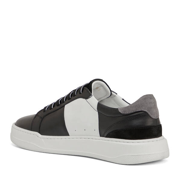 Siyah Hakiki Deri Erkek Sneaker - E25I1AY57312-A23 - 4