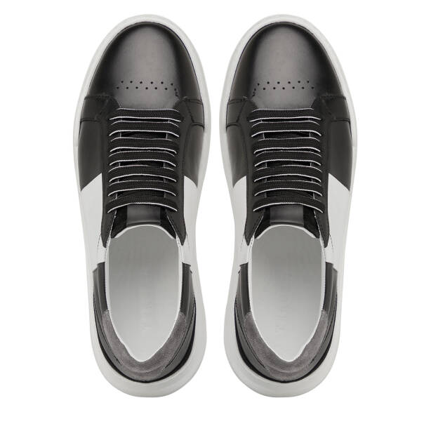 Siyah Hakiki Deri Erkek Sneaker - E25I1AY57312-A23 - 5